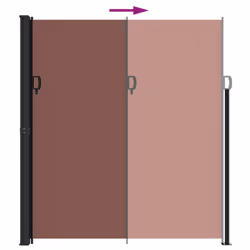 vidaXL Retractable Side Awning Outdoor Privacy Screen Shade Brown 220x300 cm - Additional view 4
