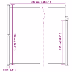 vidaXL Retractable Side Awning Outdoor Privacy Screen Shade Brown 220x300 cm - Additional view 9