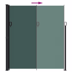 vidaXL Retractable Side Awning Outdoor Privacy Screen Dark Green 220x300 cm - Additional view 4