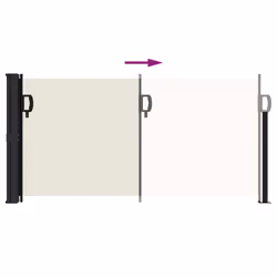 vidaXL Retractable Side Awning Outdoor Privacy Screen Shade Cream 100x500 cm - Additional view 5