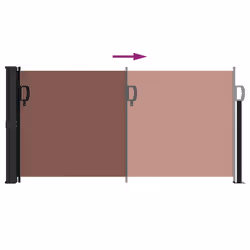 vidaXL Retractable Side Awning Outdoor Privacy Screen Shade Brown 100x500 cm - Additional view 4