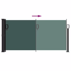 vidaXL Retractable Side Awning Outdoor Privacy Screen Balcony Sunshade Shelter - dark green, 100 x 500 cm - Additional view 4