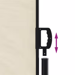 vidaXL Retractable Side Awning Outdoor Privacy Screen Shade Cream 120x500 cm - Additional view 5