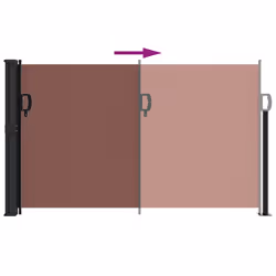 vidaXL Retractable Side Awning Outdoor Privacy Screen Shade Brown 120x500 cm - Additional view 4