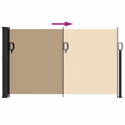 vidaXL Retractable Side Awning Outdoor Privacy Screen Balcony Sunshade Shelter - beige, 120 x 500 cm - Additional view 4