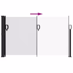 vidaXL Retractable Side Awning Outdoor Privacy Screen Balcony Sunshade Shelter - white, 120 x 500 cm - Additional view 4