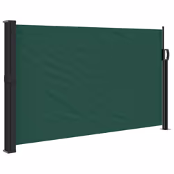 vidaXL Retractable Side Awning Outdoor Privacy Screen Balcony Sunshade Shelter - dark green, 120 x 500 cm