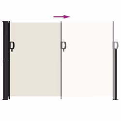 vidaXL Retractable Side Awning Outdoor Privacy Screen Shade Cream 140x500 cm - Additional view 4
