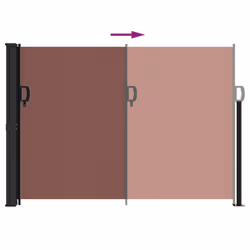 vidaXL Retractable Side Awning Outdoor Privacy Screen Shade Brown 140x500 cm - Additional view 5