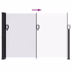 vidaXL Retractable Side Awning Outdoor Privacy Screen Balcony Sunshade Shelter - white, 140 x 500 cm - Additional view 4