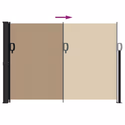 vidaXL Retractable Side Awning Outdoor Privacy Screen Balcony Sunshade Shelter - taupe, 140 x 500 cm - Additional view 5