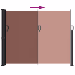 vidaXL Retractable Side Awning Outdoor Privacy Screen Shade Brown 160x500 cm - Additional view 4
