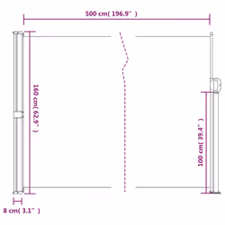vidaXL Retractable Side Awning Outdoor Privacy Screen Anthracite 160x500 cm - Additional view 4