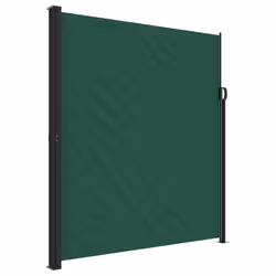 vidaXL Retractable Side Awning Outdoor Privacy Screen Balcony Sunshade Shelter - dark green, 220 x 500 cm