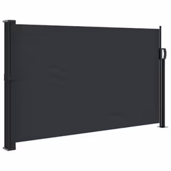 vidaXL Retractable Side Awning Outdoor Privacy Screen Shade Black 120x600 cm - Additional view 2