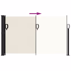 vidaXL Retractable Side Awning Outdoor Privacy Screen Shade Cream 120x600 cm - Additional view 4
