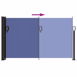 vidaXL Retractable Side Awning Outdoor Privacy Screen Shade Blue 120x600 cm - Additional view 4