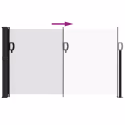vidaXL Retractable Side Awning Outdoor Privacy Screen Balcony Sunshade Shelter - white, 120 x 600 cm - Additional view 4