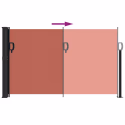 vidaXL Retractable Side Awning Outdoor Privacy Screen Balcony Sunshade Shelter - terracotta, 120 x 600 cm - Additional view 4