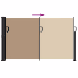 vidaXL Retractable Side Awning Outdoor Privacy Screen Balcony Sunshade Shelter - taupe, 120 x 600 cm - Additional view 4