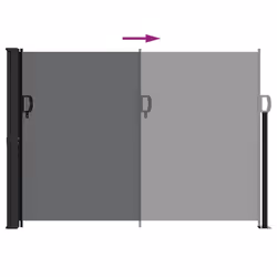 vidaXL Retractable Side Awning Outdoor Privacy Screen Shade Black 140x600 cm - Additional view 4