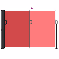 vidaXL Retractable Side Awning Outdoor Privacy Screen Shade Red 140x600 cm - Additional view 4