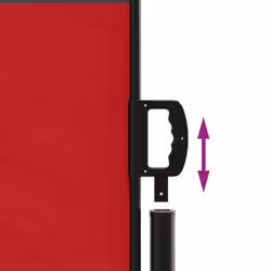 vidaXL Retractable Side Awning Outdoor Privacy Screen Shade Red 140x600 cm - Additional view 5