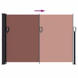 vidaXL Retractable Side Awning Outdoor Privacy Screen Shade Brown 140x600 cm - Additional view 5
