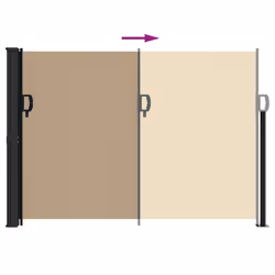 vidaXL Retractable Side Awning Outdoor Privacy Screen Balcony Sunshade Shelter - beige, 140 x 600 cm - Additional view 4