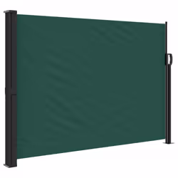 vidaXL Retractable Side Awning Outdoor Privacy Screen Balcony Sunshade Shelter - dark green, 140 x 600 cm