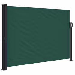 vidaXL Retractable Side Awning Outdoor Privacy Screen Balcony Sunshade Shelter - dark green, 140 x 600 cm