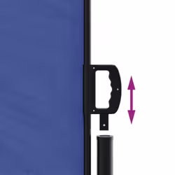 vidaXL Retractable Side Awning Outdoor Privacy Screen Shade Blue 160x600 cm - Additional view 5
