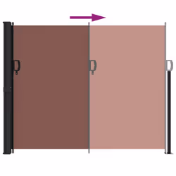 vidaXL Retractable Side Awning Outdoor Privacy Screen Shade Brown 160x600 cm - Additional view 6
