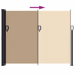 vidaXL Retractable Side Awning Outdoor Privacy Screen Balcony Sunshade Shelter - beige, 160 x 600 cm - Additional view 4