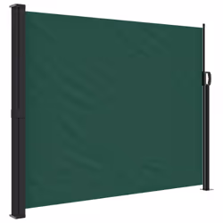 vidaXL Retractable Side Awning Outdoor Privacy Screen Balcony Sunshade Shelter - dark green, 160 x 600 cm