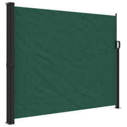 vidaXL Retractable Side Awning Outdoor Privacy Screen Balcony Sunshade Shelter - dark green, 160 x 600 cm