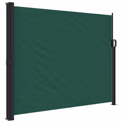 vidaXL Retractable Side Awning Outdoor Privacy Screen Balcony Sunshade Shelter - dark green, 160 x 600 cm