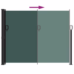 vidaXL Retractable Side Awning Outdoor Privacy Screen Balcony Sunshade Shelter - dark green, 160 x 600 cm - Additional view 4