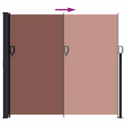 vidaXL Retractable Side Awning Outdoor Privacy Screen Shade Brown 180x600 cm - Additional view 5