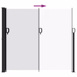 vidaXL Retractable Side Awning Outdoor Privacy Screen Balcony Sunshade Shelter - white, 180 x 600 cm - Additional view 4