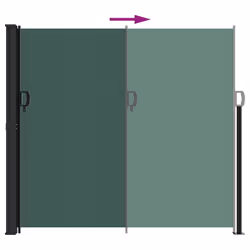 vidaXL Retractable Side Awning Outdoor Privacy Screen Balcony Sunshade Shelter - dark green, 180 x 600 cm - Additional view 4