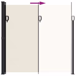 vidaXL Retractable Side Awning Outdoor Privacy Screen Shade Cream 200x600 cm - Additional view 6