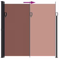vidaXL Retractable Side Awning Outdoor Privacy Screen Shade Brown 200x600 cm - Additional view 4