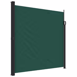 vidaXL Retractable Side Awning Outdoor Privacy Screen Balcony Sunshade Shelter - dark green, 200 x 600 cm