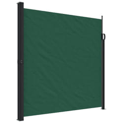 vidaXL Retractable Side Awning Outdoor Privacy Screen Balcony Sunshade Shelter - dark green, 200 x 600 cm