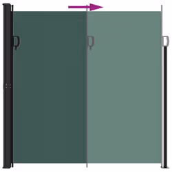 vidaXL Retractable Side Awning Outdoor Privacy Screen Balcony Sunshade Shelter - dark green, 200 x 600 cm