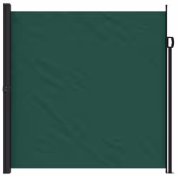 vidaXL Retractable Side Awning Outdoor Privacy Screen Balcony Sunshade Shelter - dark green, 200 x 600 cm