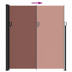vidaXL Retractable Side Awning Outdoor Privacy Screen Shade Brown 220x600 cm - Additional view 4