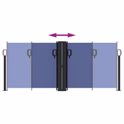 vidaXL Retractable Side Awning Outdoor Privacy Screen Balcony Sunshade Shelter - blue, 100 x 600 cm - Additional view 4