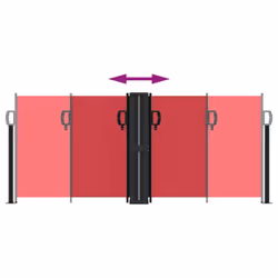 vidaXL Retractable Side Awning Outdoor Privacy Screen Balcony Sunshade Shelter - red, 100 x 600 cm - Additional view 4
